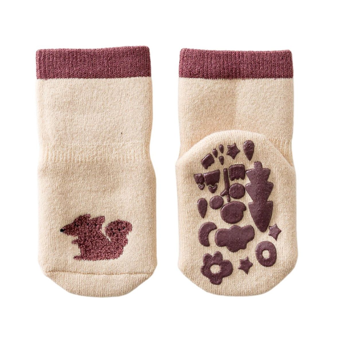 TU SAQUITO - Calcetines de bebé con antideslizante, diseño Ardilla