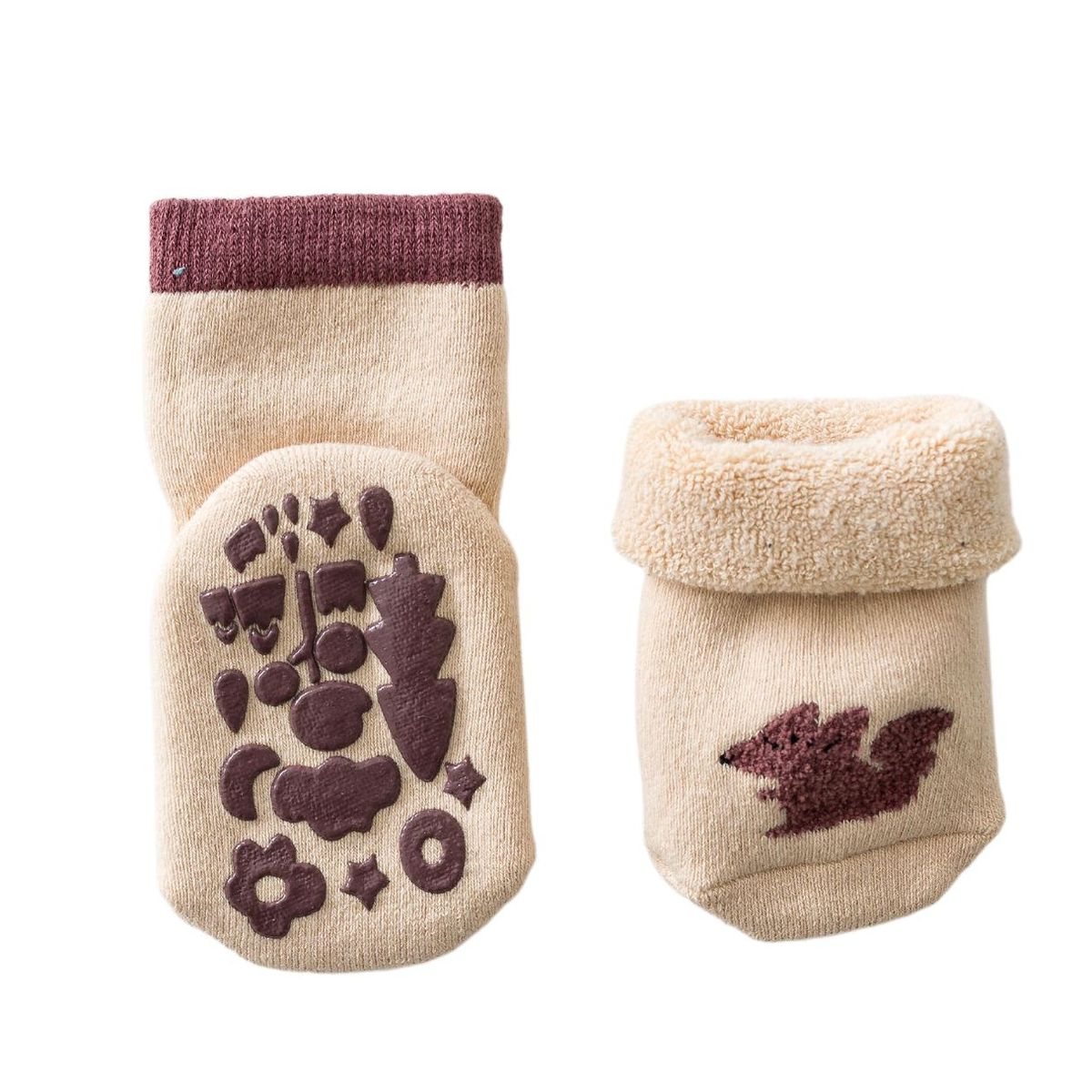 TU SAQUITO - Calcetines de bebé con antideslizante, diseño Ardilla