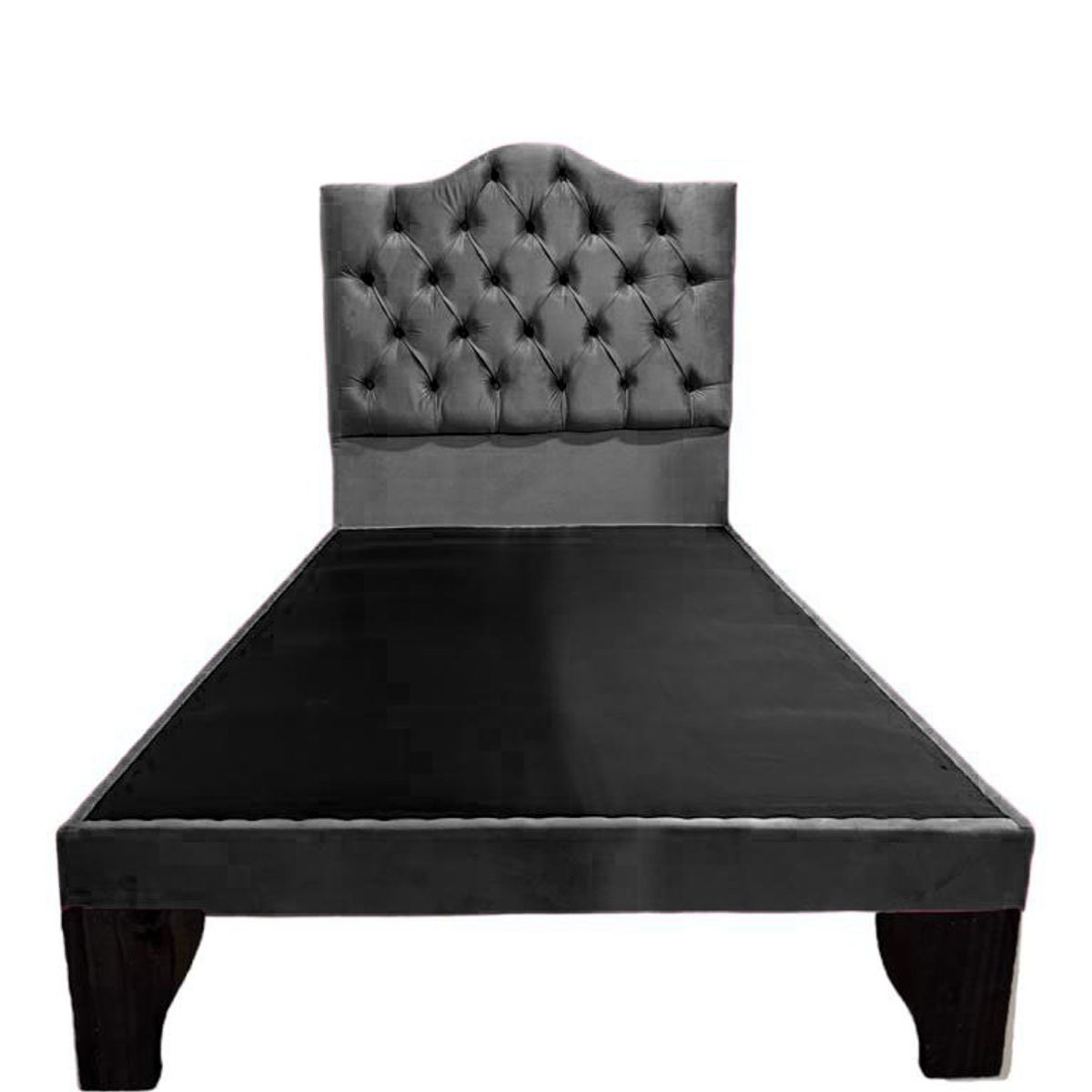 FLOBAL - Cama Plaza y media Gris Oscuro FLOBAL Incluye Base Respaldo