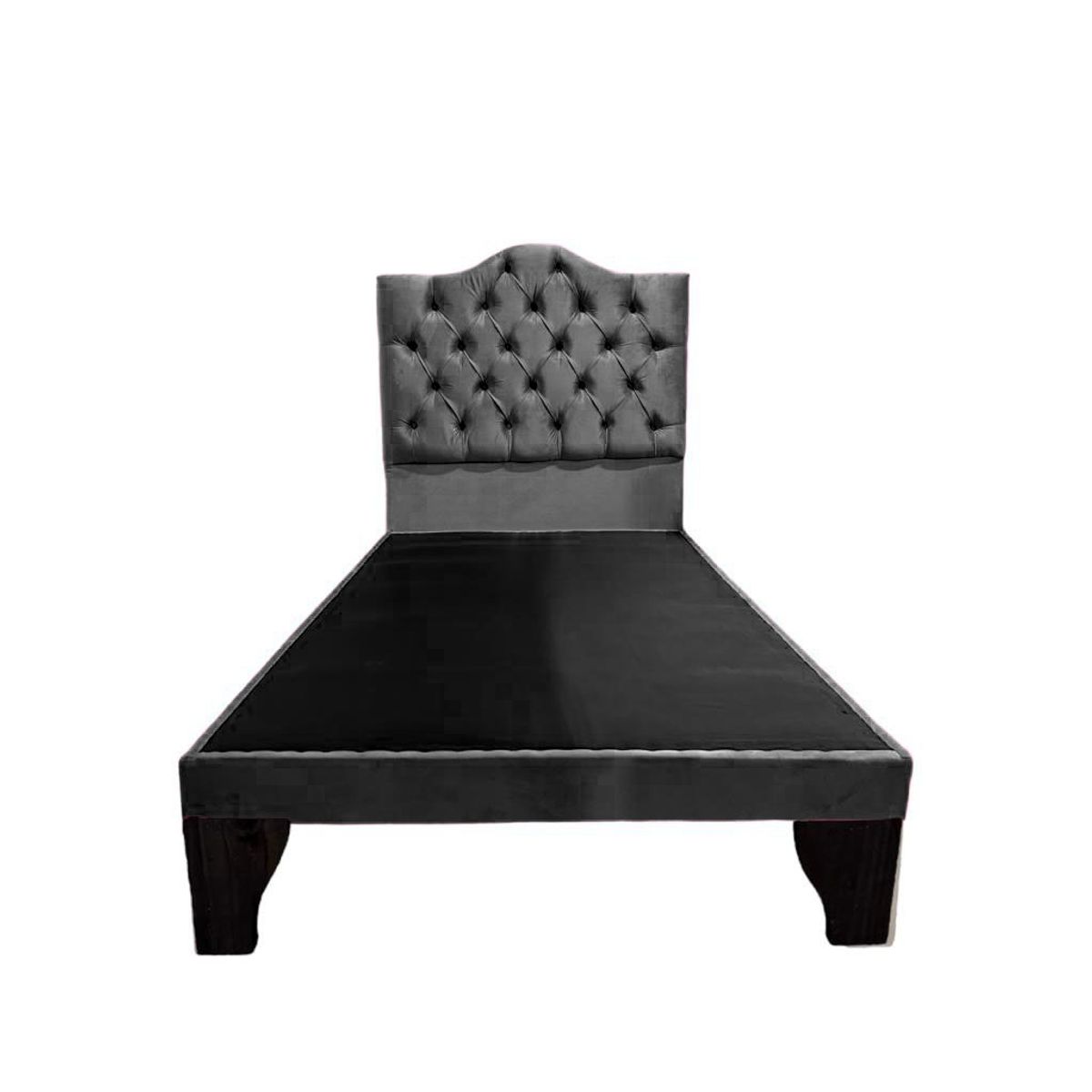 FLOBAL - Cama Plaza y media Gris Oscuro FLOBAL Incluye Base Respaldo