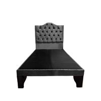 Cama Plaza y media Gris Oscuro Incluye Base Respaldo