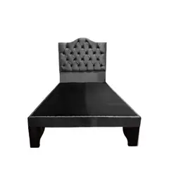 FLOBAL - Cama Plaza y media Gris Oscuro Incluye Base Respaldo