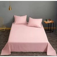 Juego De Sábanas Algodón Plaza y Media Rosado
