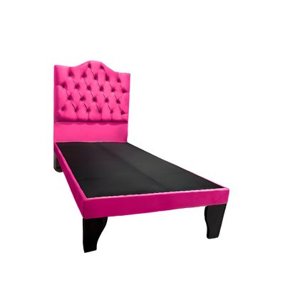 Imagen 2 del producto Cama 1,5 Plazas Ovalado, Incluye Base + Respaldo Fucsia