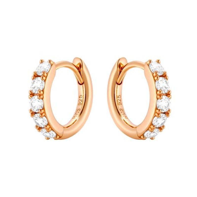 BLOOM CRYSTAL - Argollas Mini Eternity Bold con Cristal de Austria en oro rosa