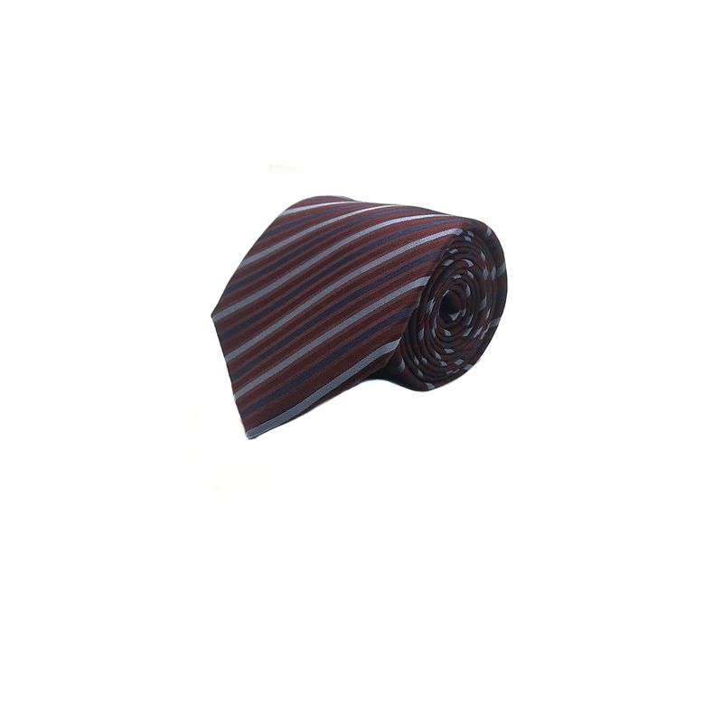 TOPWOLF - Corbata Seda Diseño Rayas Burdeo 8cm