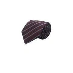 TOPWOLF - Corbata Seda Diseño Rayas Burdeo 8cm