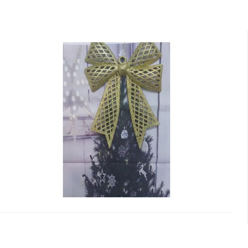 GENERICO - PACK 5 Adorno De Lazo Colgante Arbol De Navidad Decoración DORADO