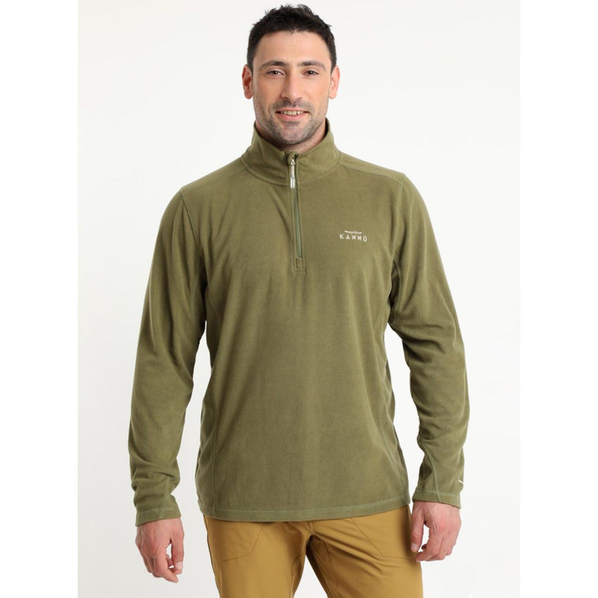 KANNU - Polar Valle De La Luna Half Zipper Hombre Oliva oscuro KANNU