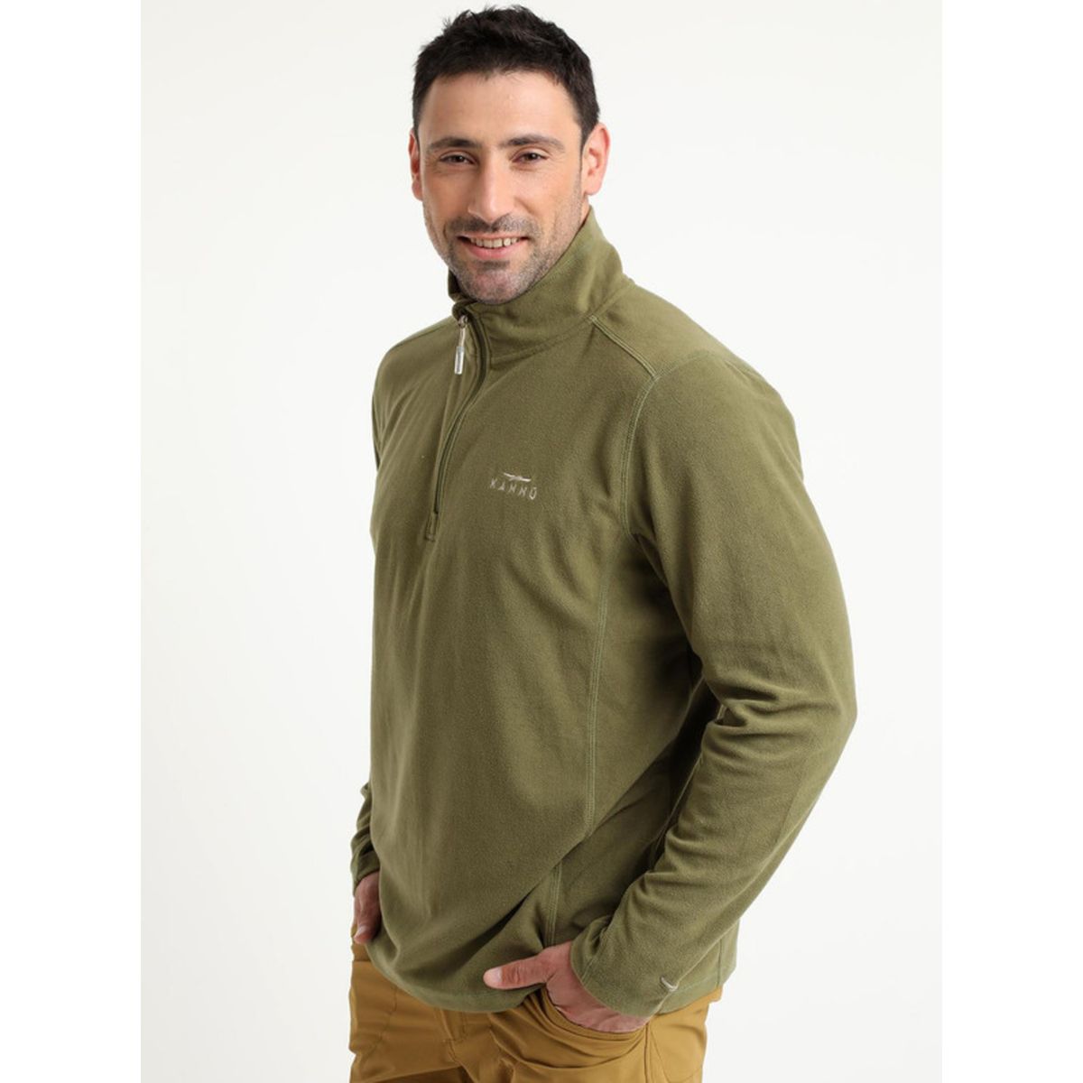 KANNU - Polar Valle De La Luna Half Zipper Hombre Oliva oscuro KANNU
