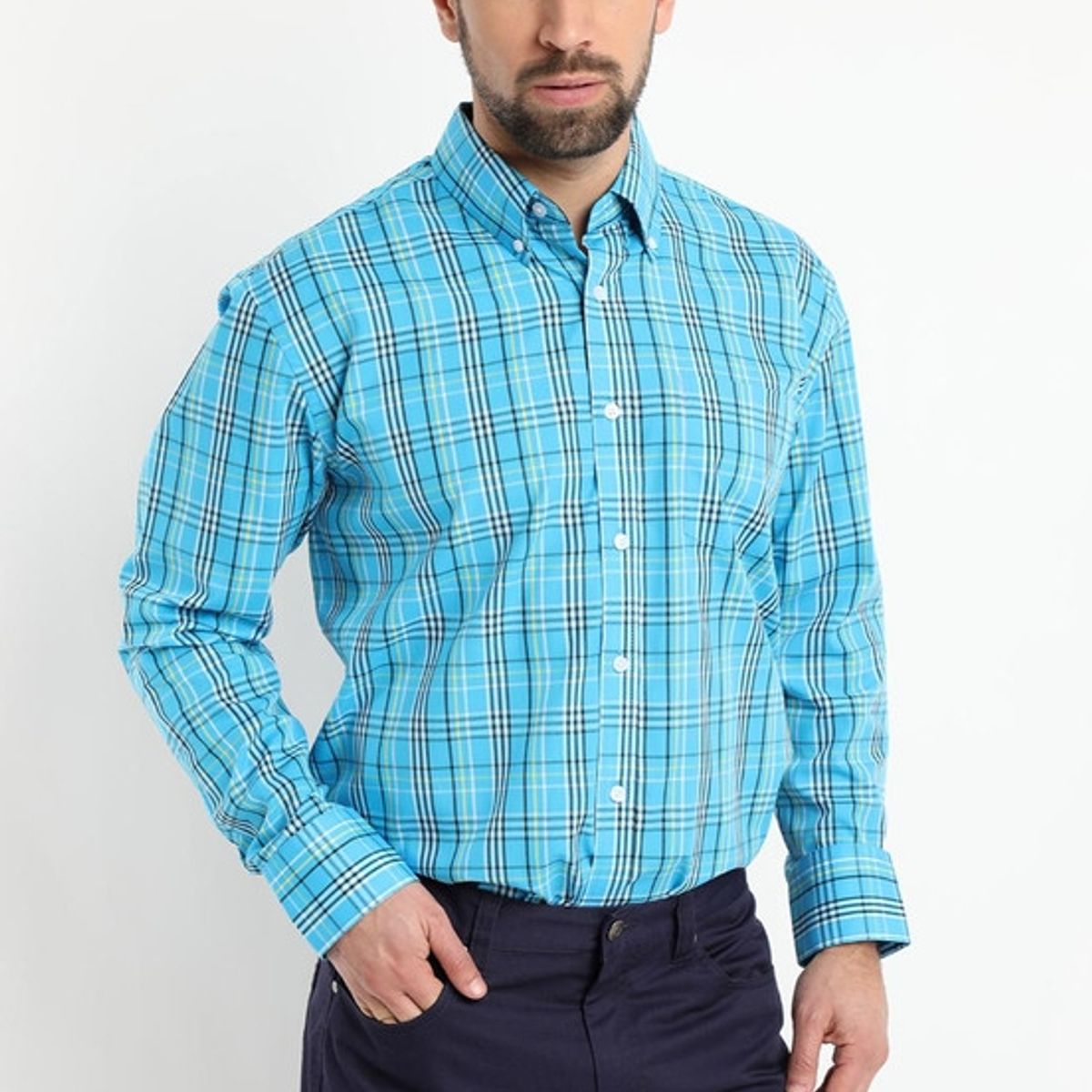 KOTTING - Camisa Fantasia Premium Manga Larga Boton Cuello Agua KOTTING