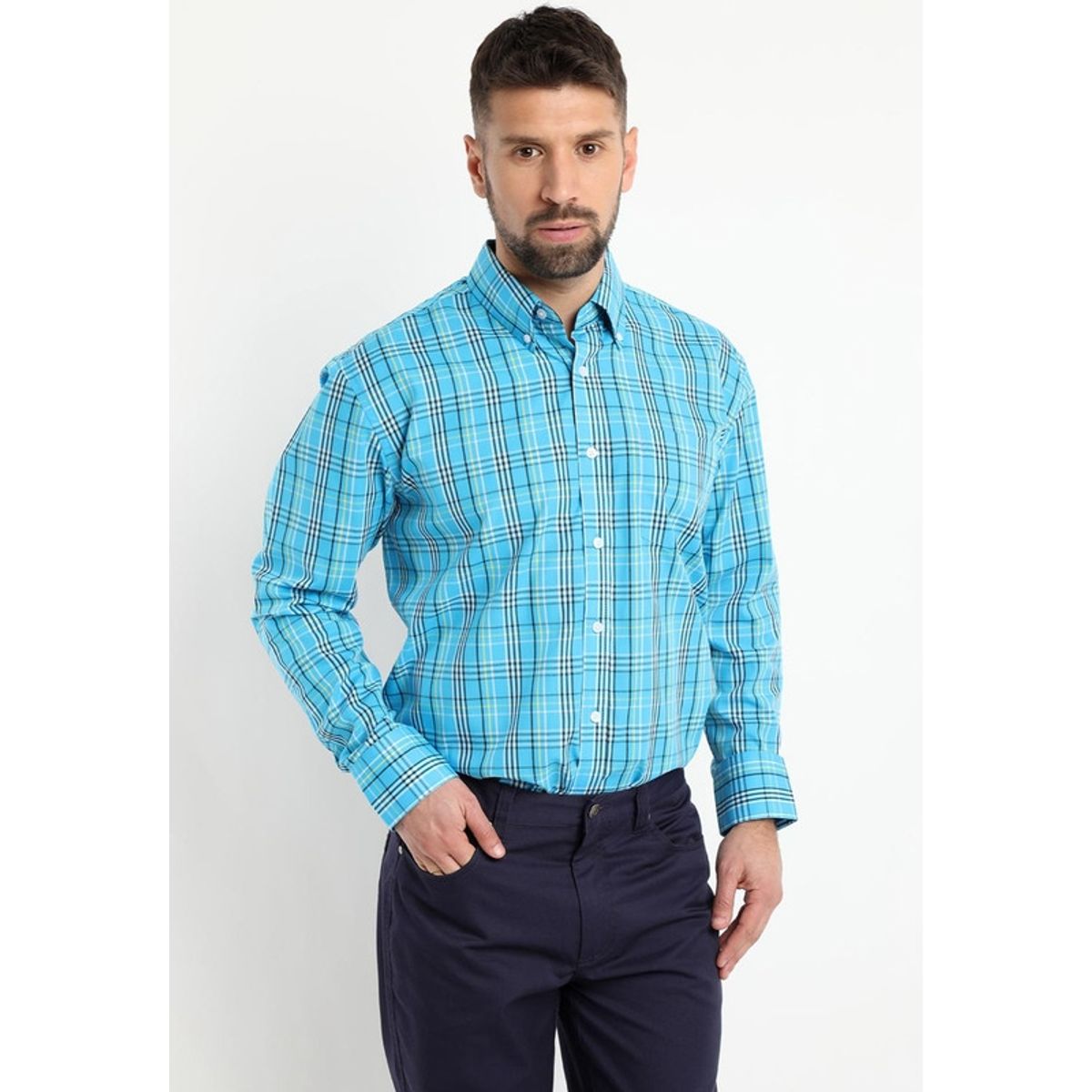 KOTTING - Camisa Fantasia Premium Manga Larga Boton Cuello Agua KOTTING
