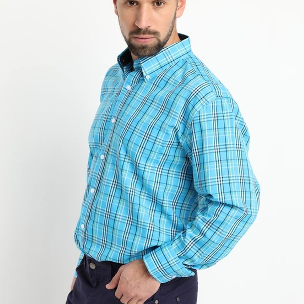 KOTTING - Camisa Fantasia Premium Manga Larga Boton Cuello Agua KOTTING