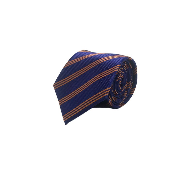 TOPWOLF - Corbata Seda Diseño Rayas Azulino 8cm