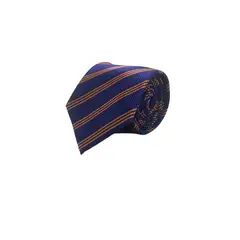 TOPWOLF - Corbata Seda Diseño Rayas Azulino 8cm