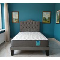 CAMA 1,5 PLAZAS OVALADO 105X190CM + RESPALDO GRIS + COLCHON