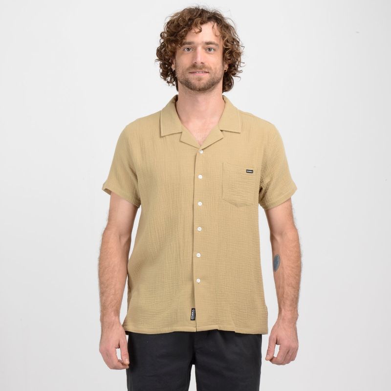 O'NEILL - CAMISA MANGA CORTA HANA  BEIGE OSCURO