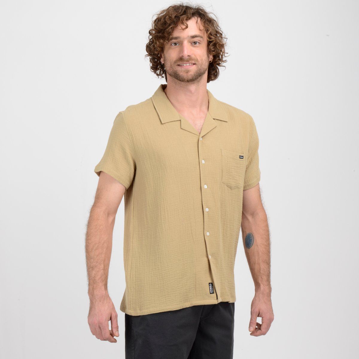 O'NEILL - CAMISA MANGA CORTA HANA  BEIGE OSCURO