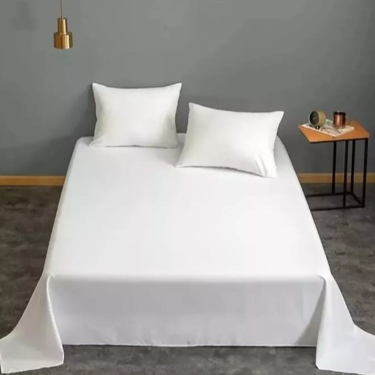 GENERICO - Juego De Sábanas Algodón King Blanco
