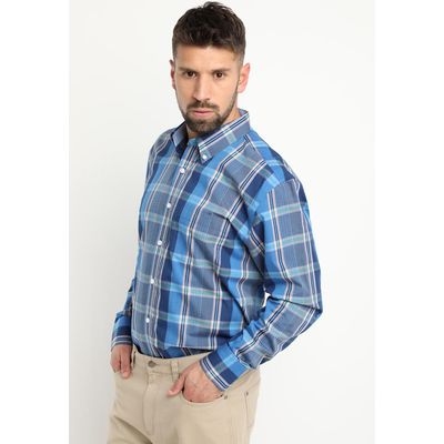 Imagen 2 del producto Camisa Fantasia Premium Manga Larga Boton Cuello Azul