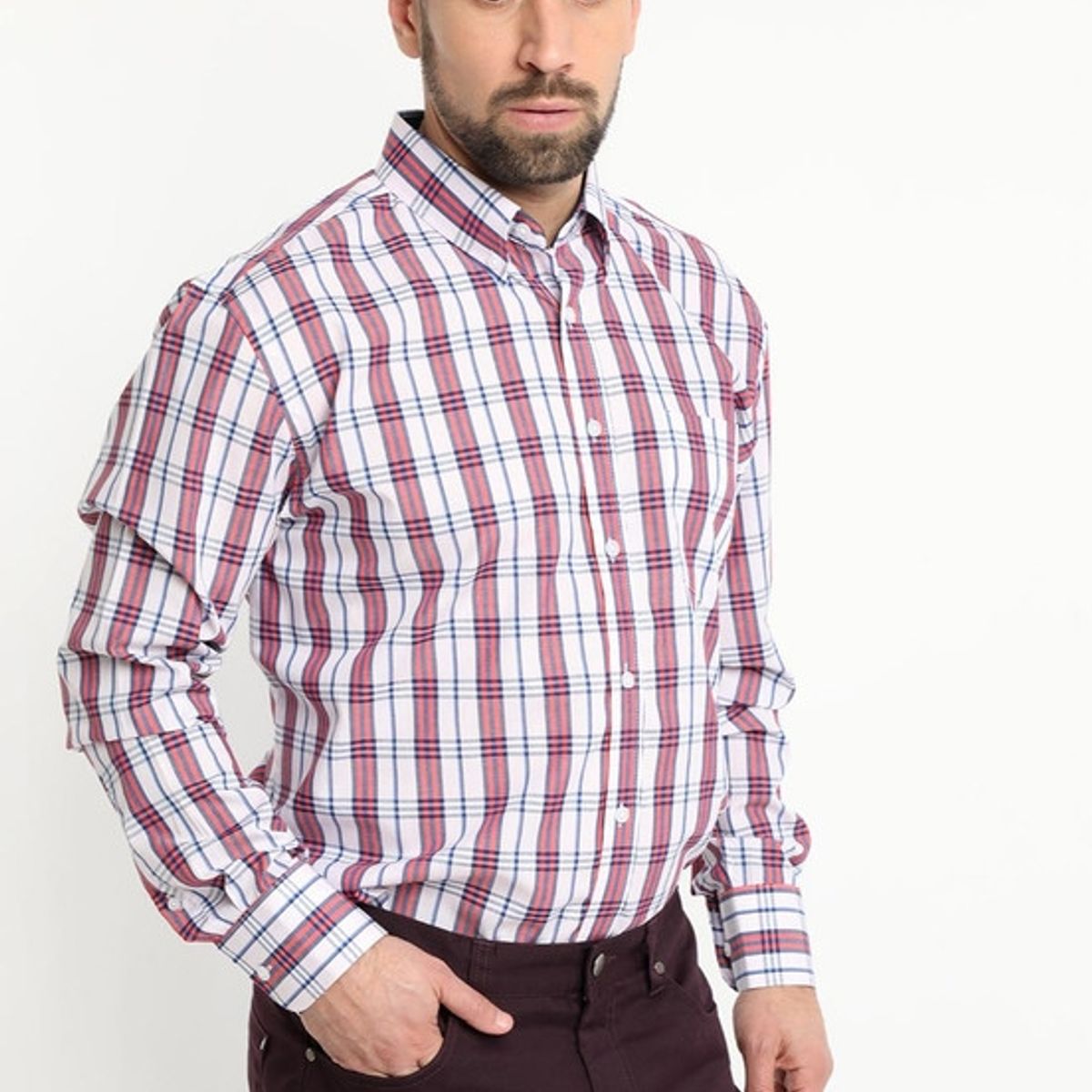 KOTTING - Camisa Fantasia Premium Manga Larga Boton Cuello Gris Melange KOTTING