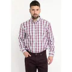KOTTING - Camisa Fantasia Premium Manga Larga Boton Cuello Gris Melange