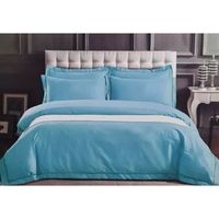 Juego De Sábanas Algodón King Celeste