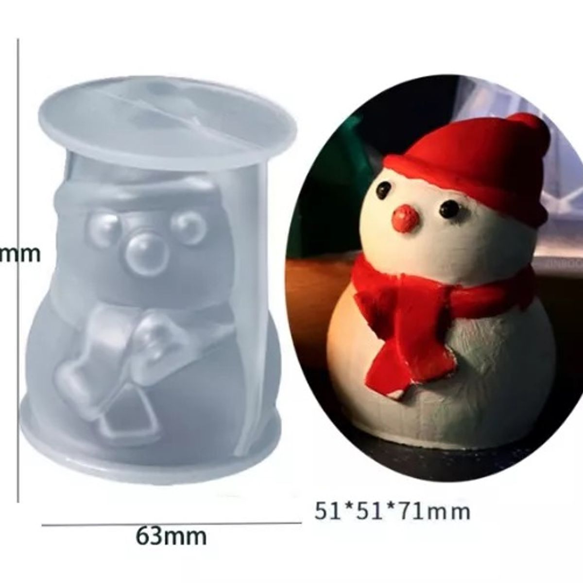 GENERICO - Molde Silicona Velas Y Jabón Monito De Nieve B