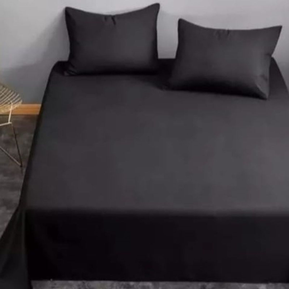 GENERICO - Juego De Sábanas king Algodón Negro