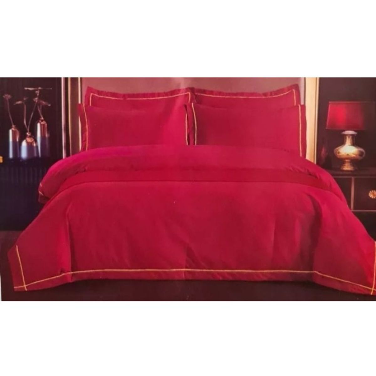 GENERICO - Juego De Sábanas  king Algodón Rojo