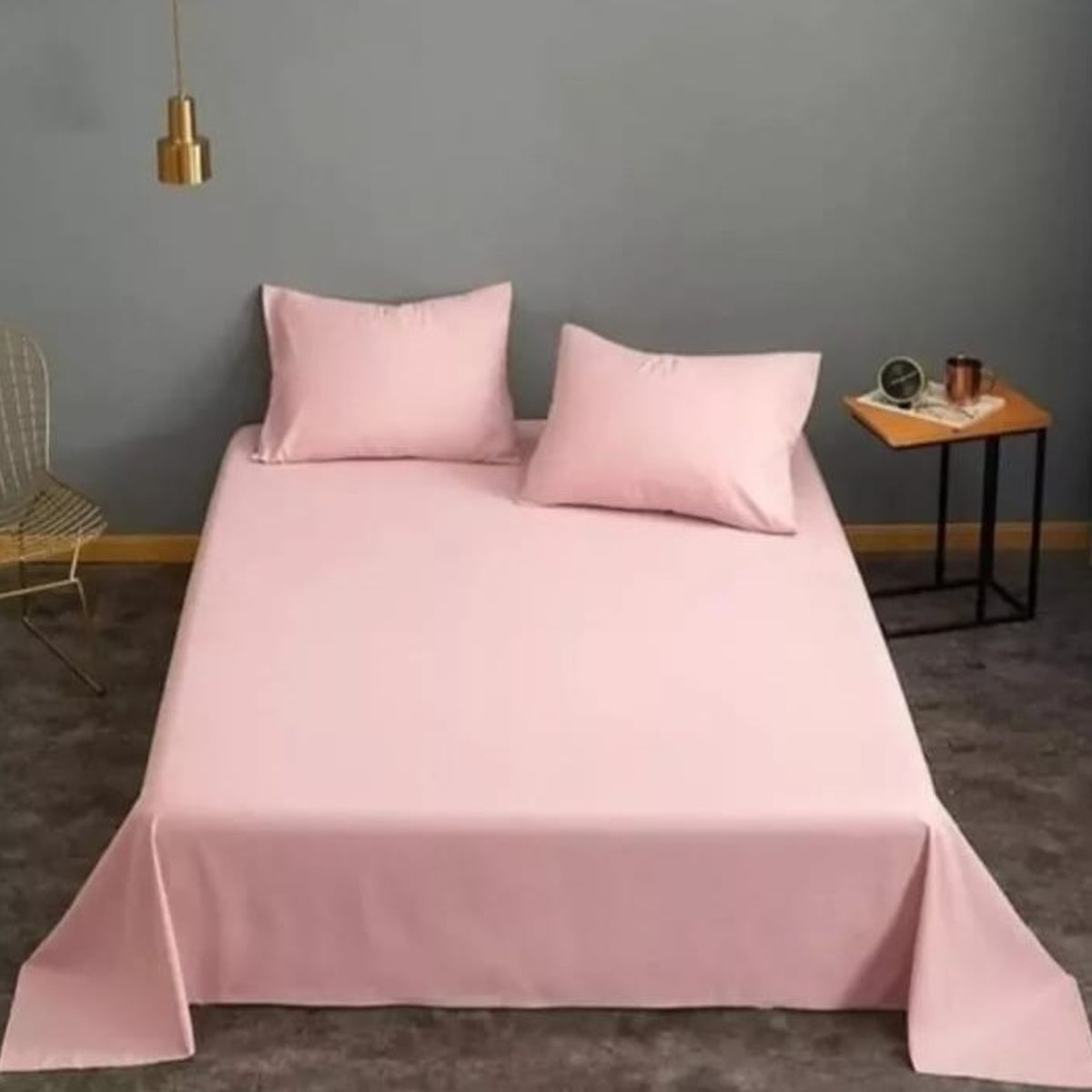 GENERICO - Juego De Sábanas King Algodón Rosado