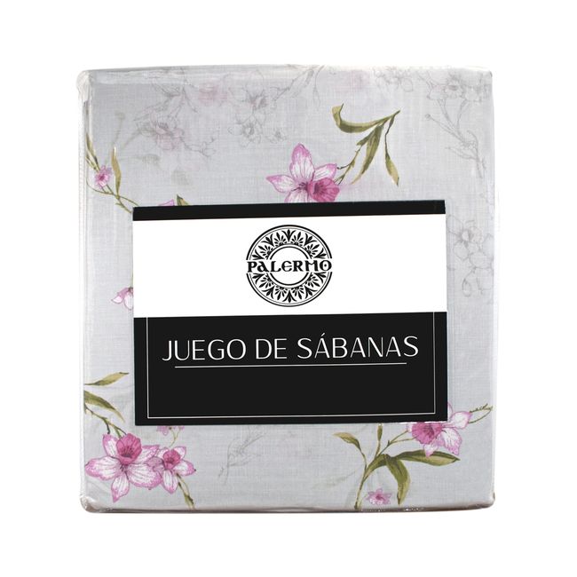 PALERMO - SET SABANA 144 HILOS NARCISO GRIS 1 PLAZA