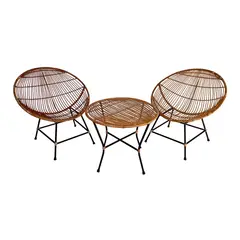 GENERICO - Juego Terraza Nido Mimbre Cocido Artesanal