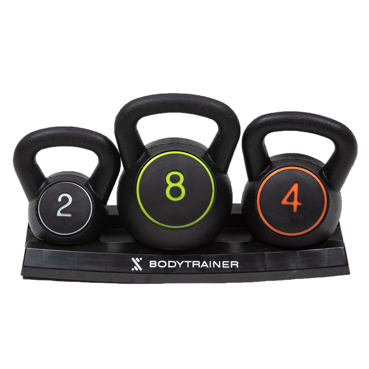 BODYTRAINER - Set 3 Pesas Rusas Kettlebell Bodytrainer 2/4/8 Kg Con base