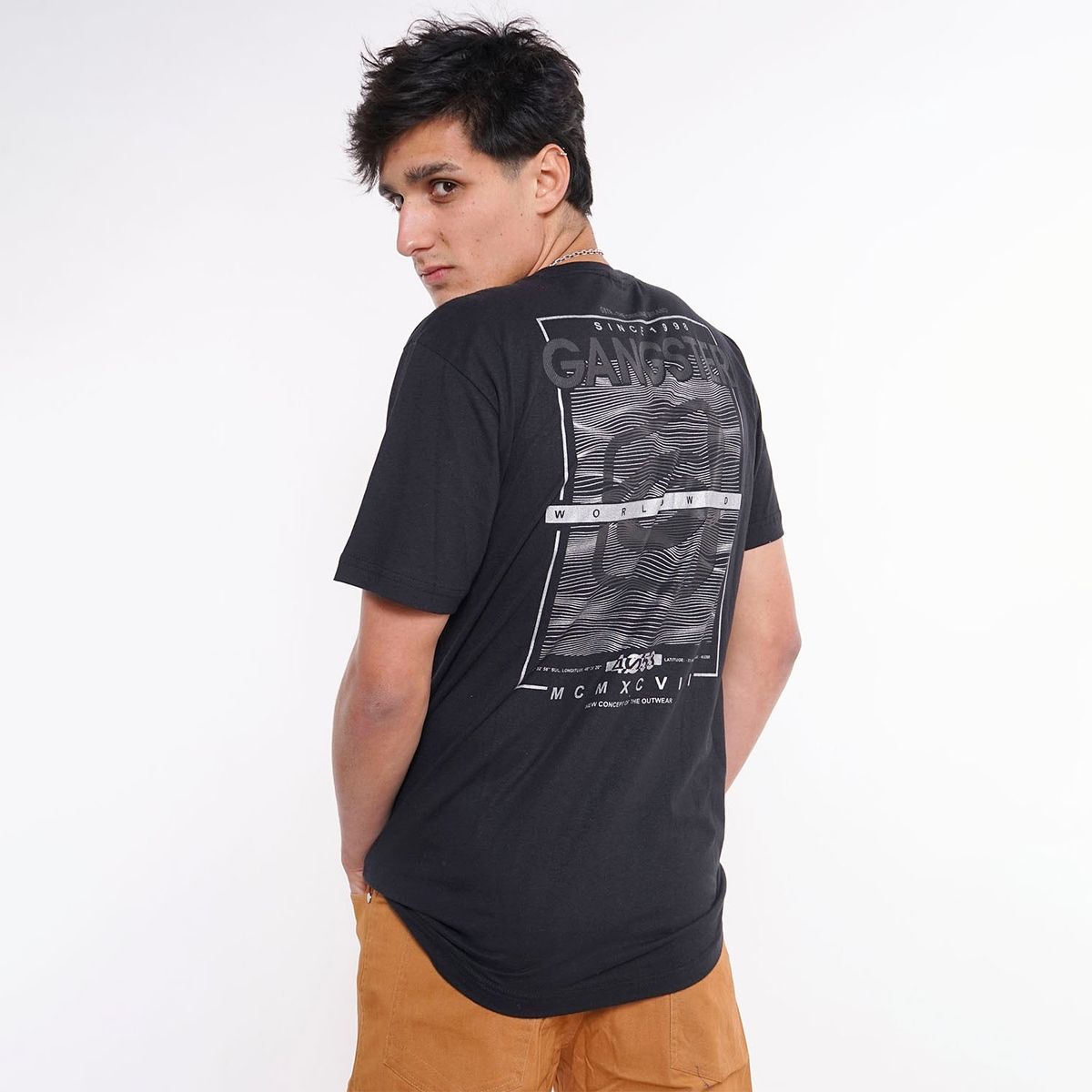 GANGSTER - Polera Mc Básica Silber Negro Gangster