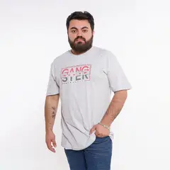 GANGSTER - Plus Polera Mc Básica Luxe Gris