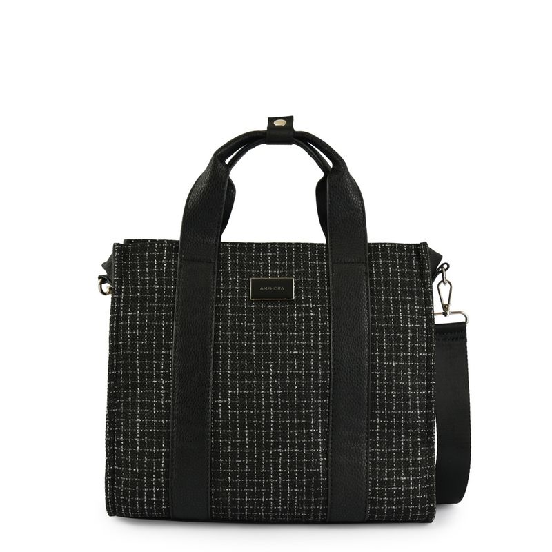 AMPHORA - Cartera Dos Asas Pequeña Heritage Negro