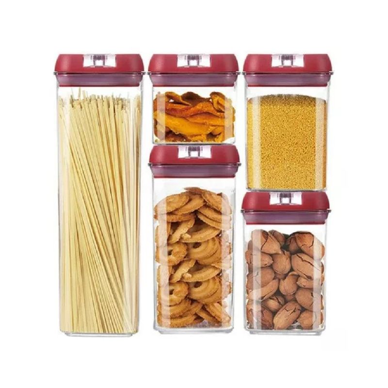GENERICO - Set 5 Contenedores De Alimento Tapa Hermética Almacenamiento
