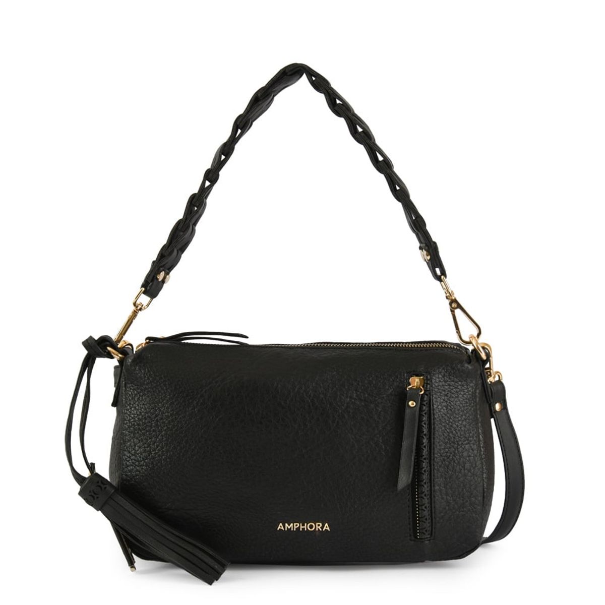 AMPHORA - Cartera bandolera mediana nilda negro