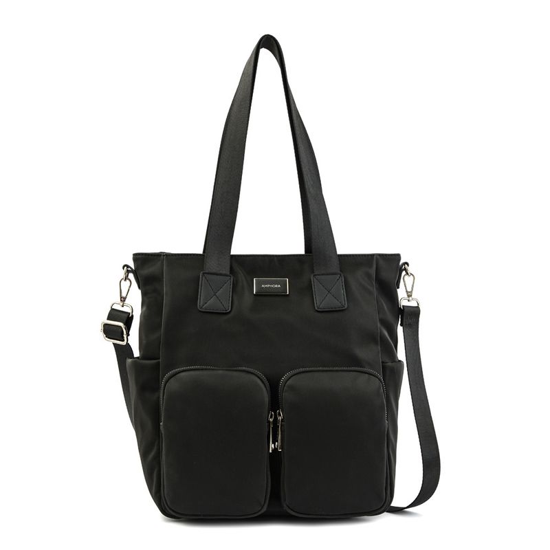 AMPHORA - Dafne cartera dos asas shopping grande negro