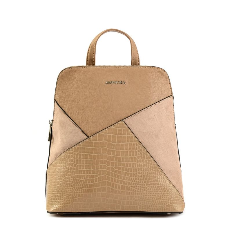 AMPHORA - Mochila mediana corinne taupe