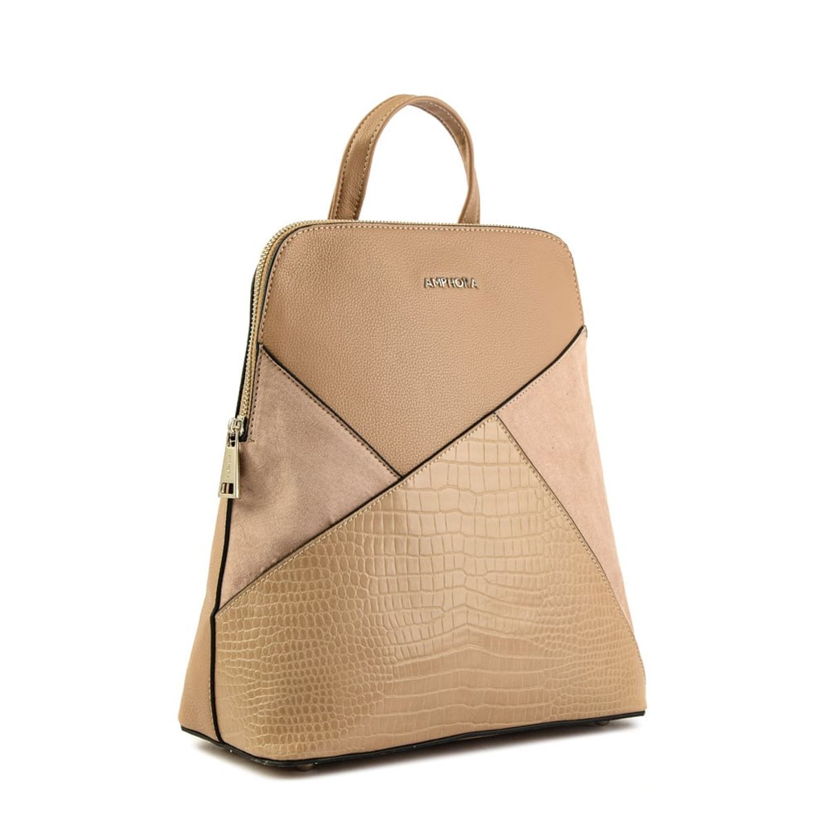 AMPHORA - Mochila corinne mediana taupe