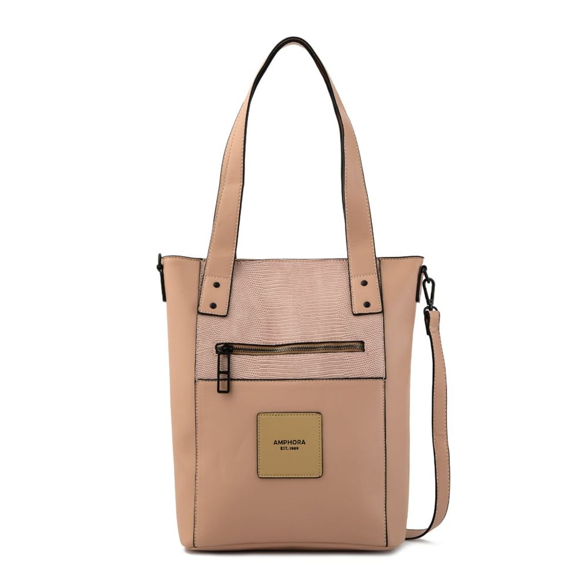 AMPHORA - Cartera Dos Asas Grande Halein Rosa Viejo
