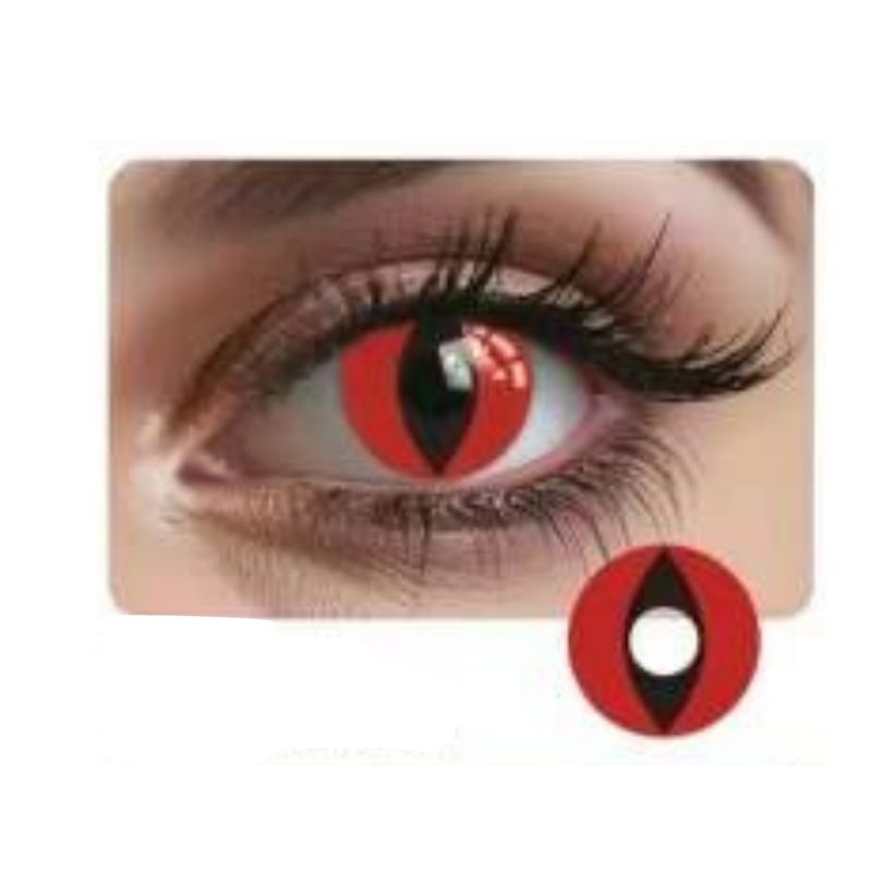 GENERICO - Lentes de Contacto - Fantasía - Ojo Gato - Rojo