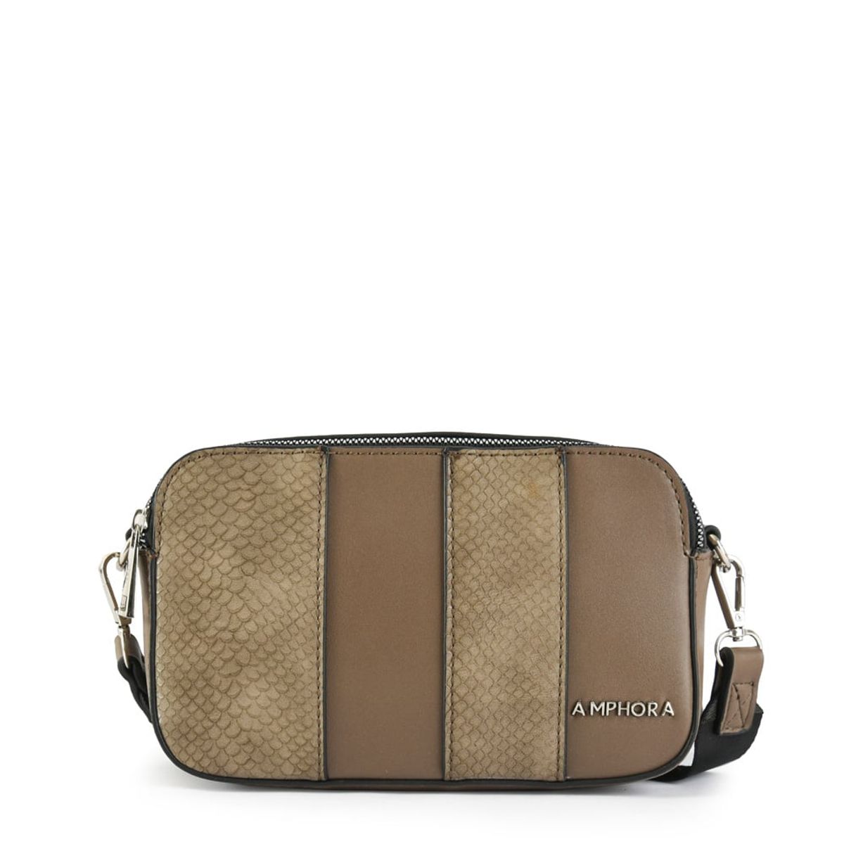 AMPHORA - Cartera Bandolera Pequeña Dessy Taupe Oscuro