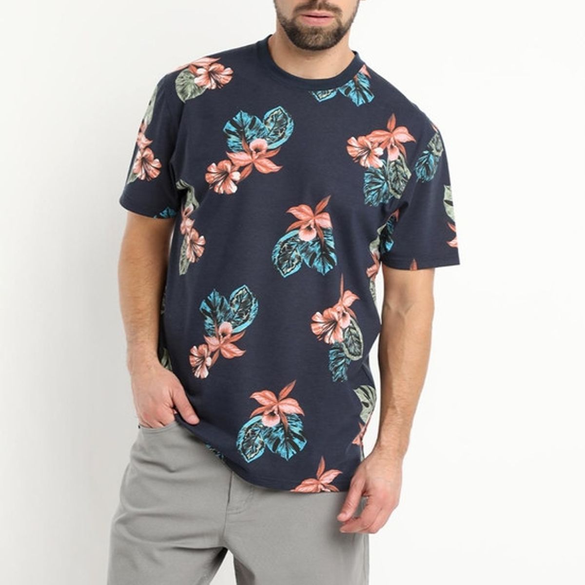 KOTTING - Polera Jersey Print Negro KOTTING