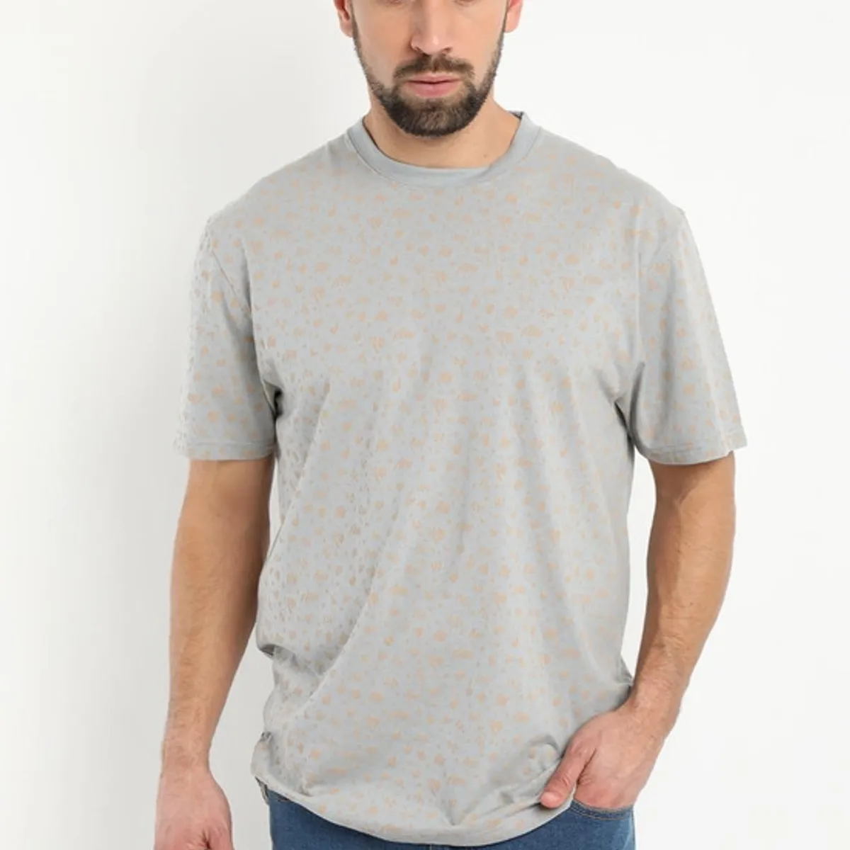 KOTTING - Polera Jersey Print Gris claro KOTTING