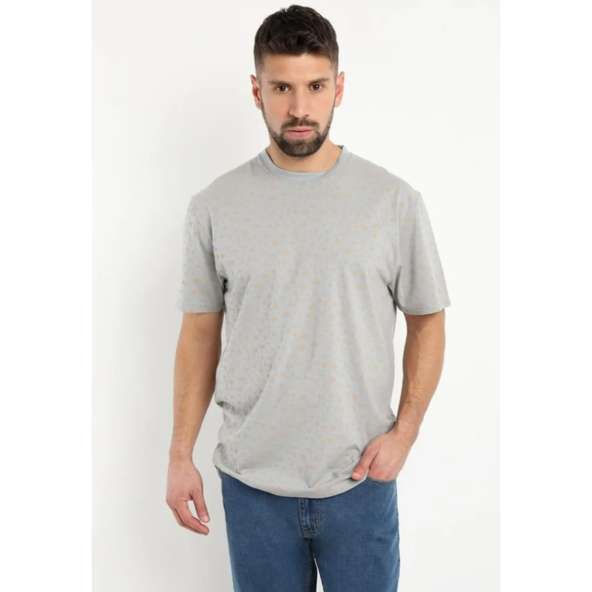 KOTTING - Polera Jersey Print Gris claro KOTTING