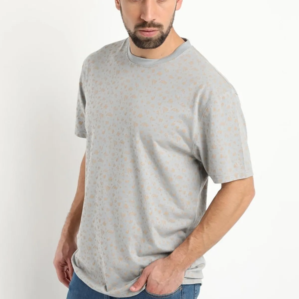 KOTTING - Polera Jersey Print Gris claro KOTTING