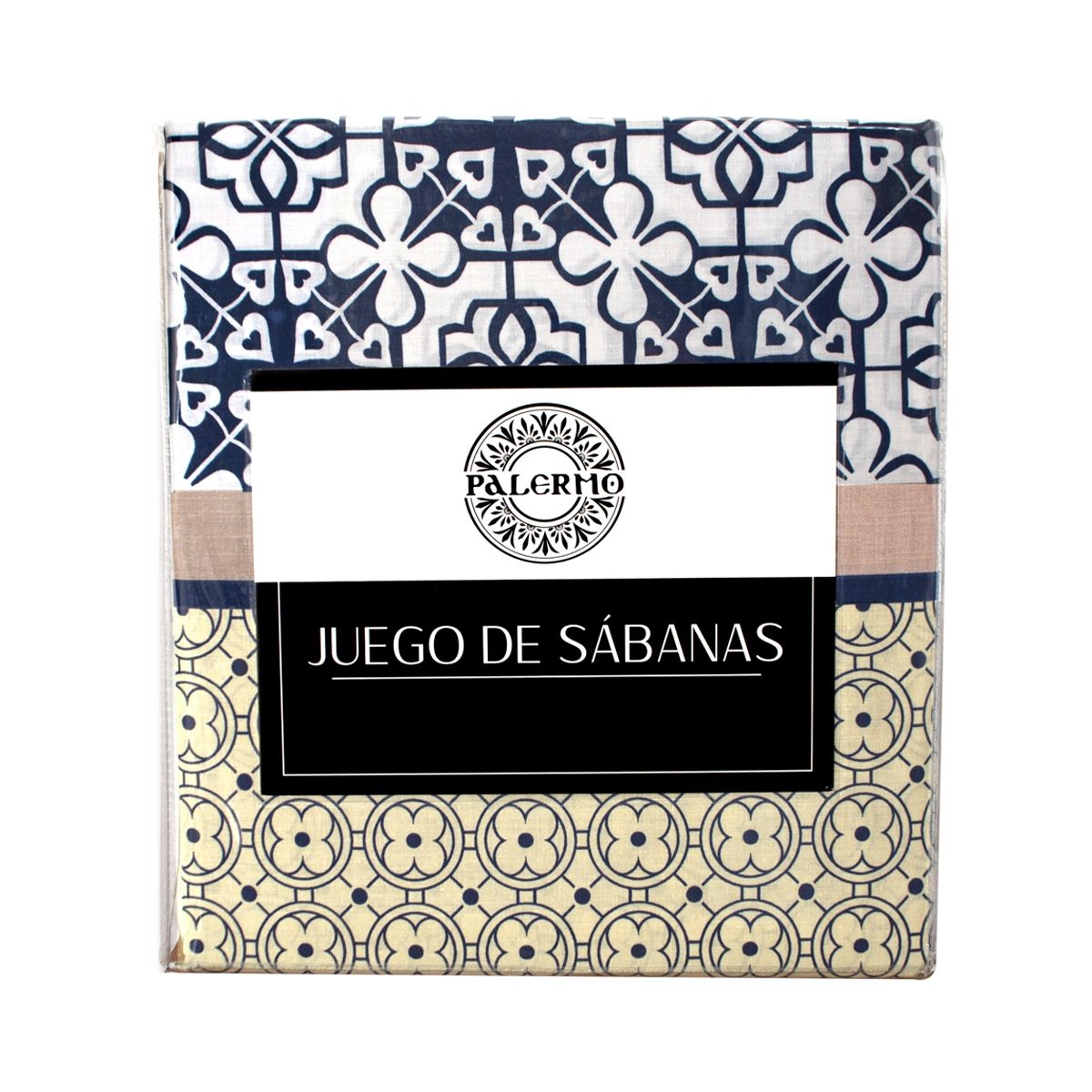 PALERMO - SET SABANA 144 HILOS PARMA MARINO 1.5 PLAZAS